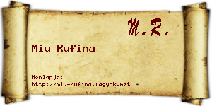 Miu Rufina névjegykártya